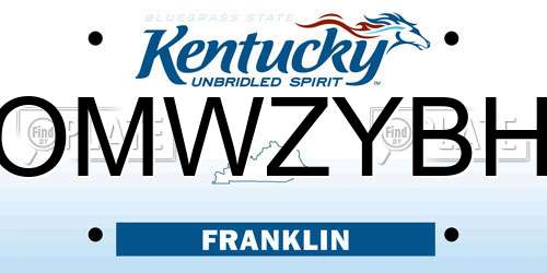 OMWZYBH Kentucky License Plate