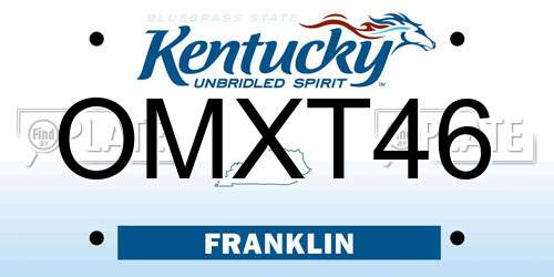 OMXT46 Kentucky License Plate