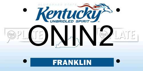 ONIN2 Kentucky License Plate