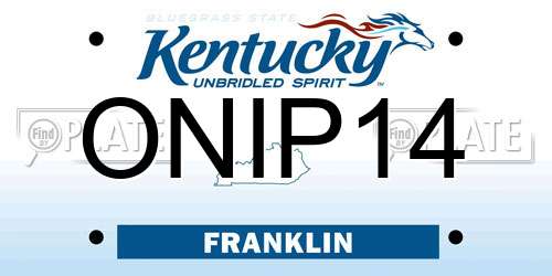 ONIP14 Kentucky License Plate