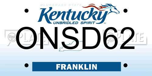 ONSD62 Kentucky License Plate