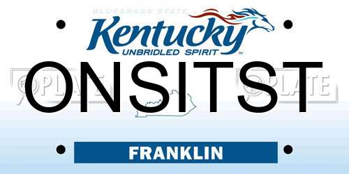 ONSITST Kentucky License Plate