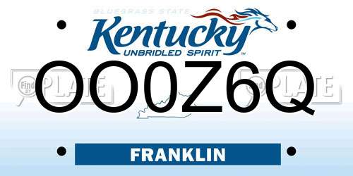 OO0Z6Q Kentucky License Plate