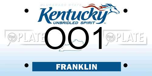 OO1 Kentucky License Plate