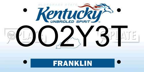 OO2Y3T Kentucky License Plate