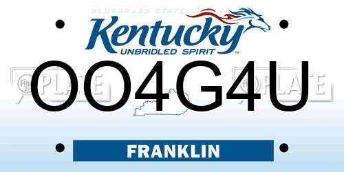 OO4G4U Kentucky License Plate