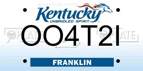 OO4T2I Kentucky License Plate