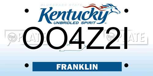 OO4Z2I Kentucky License Plate