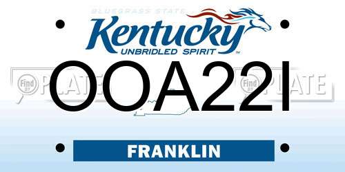 OOA22I Kentucky License Plate