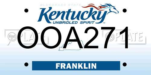 OOA271 Kentucky License Plate
