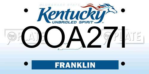 OOA27I Kentucky License Plate