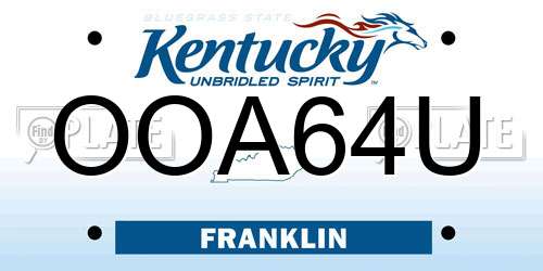 OOA64U Kentucky License Plate