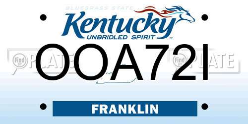 OOA72I Kentucky License Plate