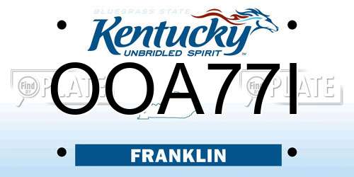 OOA77I Kentucky License Plate