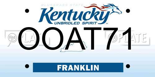 OOAT71 Kentucky License Plate