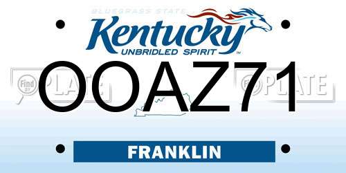 OOAZ71 Kentucky License Plate