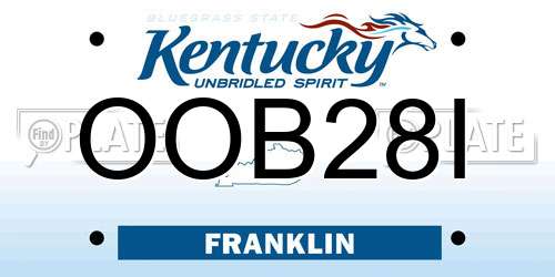 OOB28I Kentucky License Plate