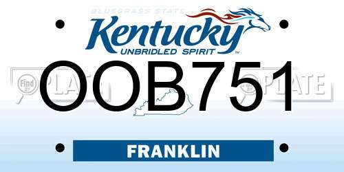 OOB751 Kentucky License Plate