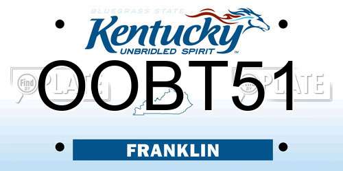 OOBT51 Kentucky License Plate