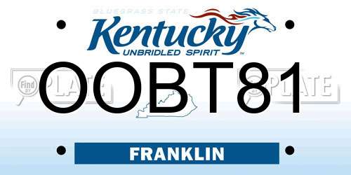 OOBT81 Kentucky License Plate