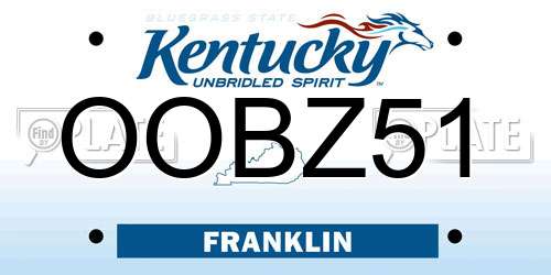 OOBZ51 Kentucky License Plate