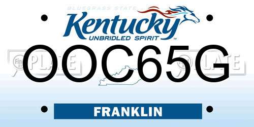 OOC65G Kentucky License Plate