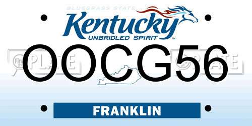 OOCG56 Kentucky License Plate