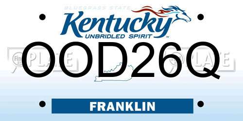 OOD26Q Kentucky License Plate