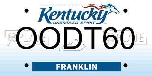OODT60 Kentucky License Plate