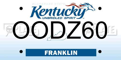 OODZ60 Kentucky License Plate