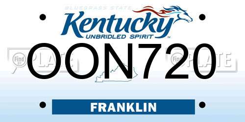 OON720 Kentucky License Plate