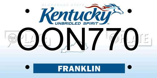 OON770 Kentucky License Plate