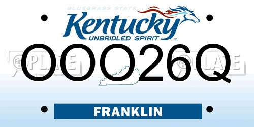 OOO26Q Kentucky License Plate