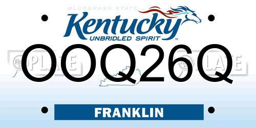 OOQ26Q Kentucky License Plate