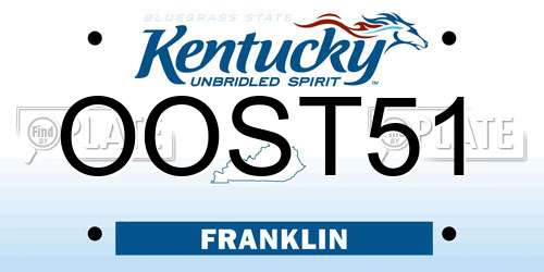 OOST51 Kentucky License Plate