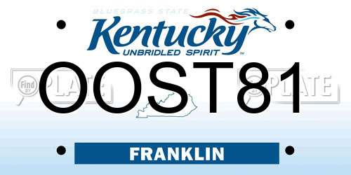 OOST81 Kentucky License Plate
