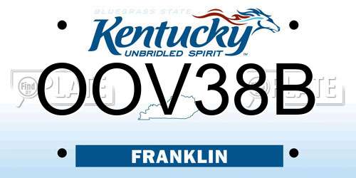 OOV38B Kentucky License Plate