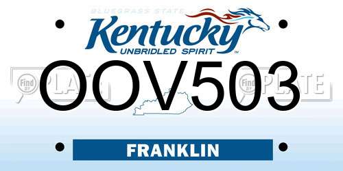 OOV503 Kentucky License Plate