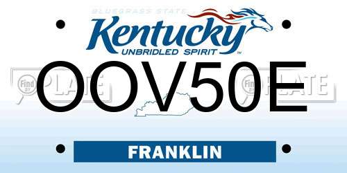 OOV50E Kentucky License Plate