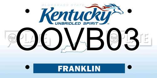 OOVB03 Kentucky License Plate