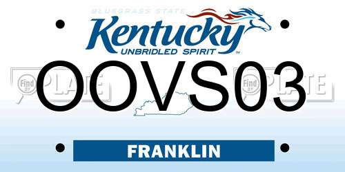 OOVS03 Kentucky License Plate