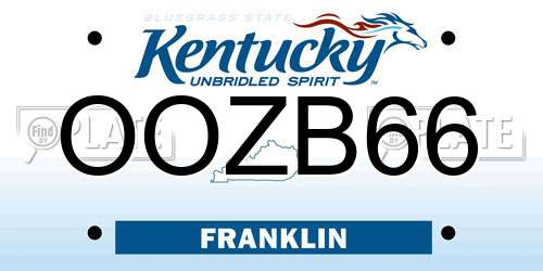 OOZB66 Kentucky License Plate