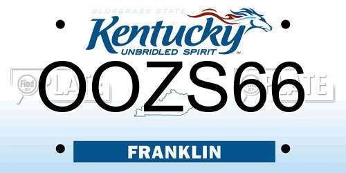 OOZS66 Kentucky License Plate