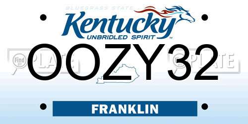 OOZY32 Kentucky License Plate
