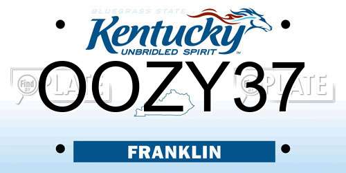 OOZY37 Kentucky License Plate