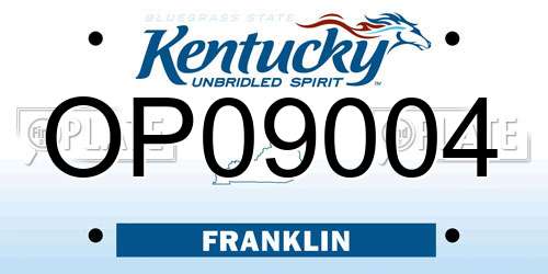 OP09004 Kentucky License Plate