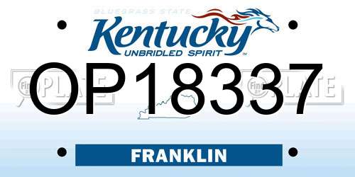 OP18337 Kentucky License Plate