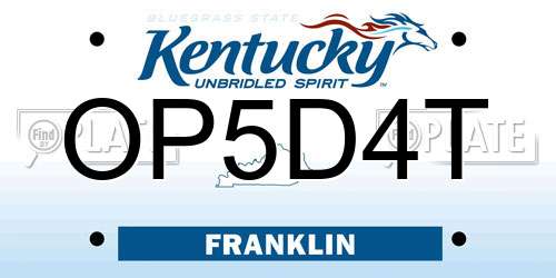 OP5D4T Kentucky License Plate
