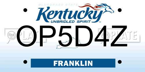 OP5D4Z Kentucky License Plate