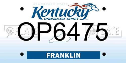 OP6475 Kentucky License Plate